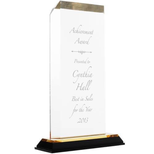 gold custom acrylic award