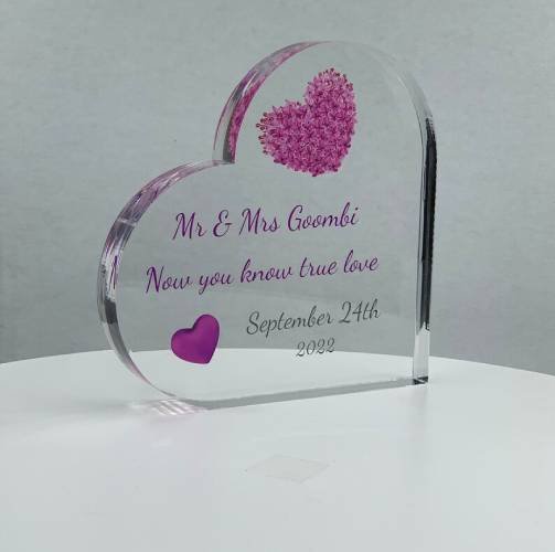 heart shaped cheap acrylic award