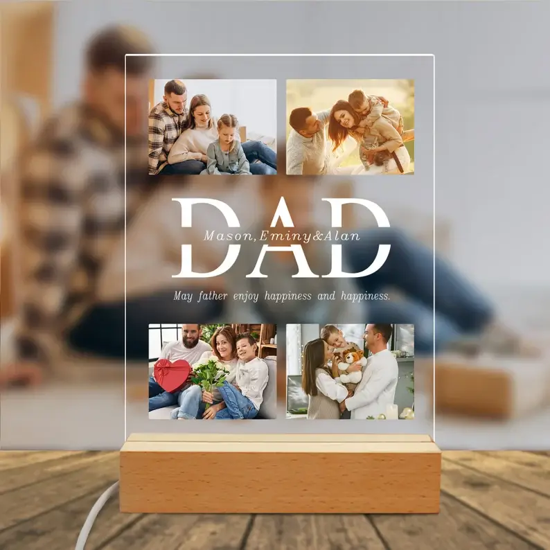 personalized father's day acrylic plaque with stand
