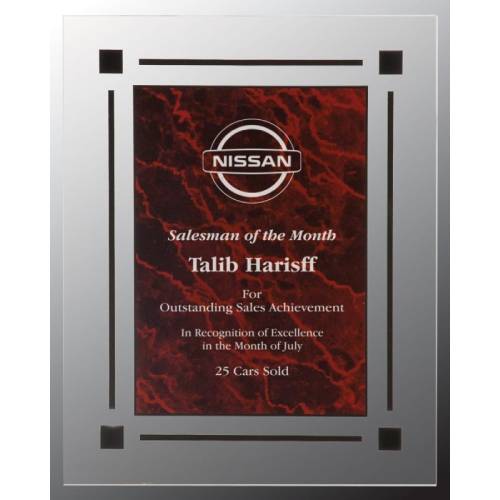 red marble acrylic recognition award