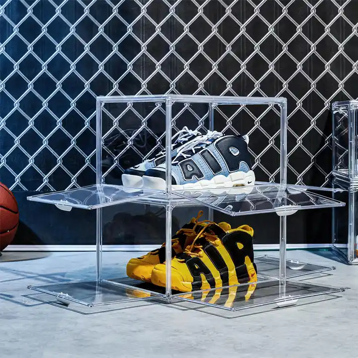 4 doors clear magnetic acrylic shoe box