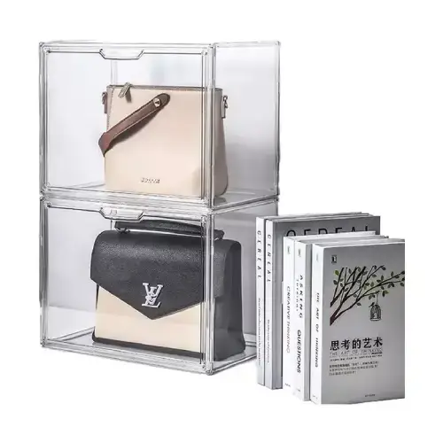 dust proof plexiglass shoulder bag box with door